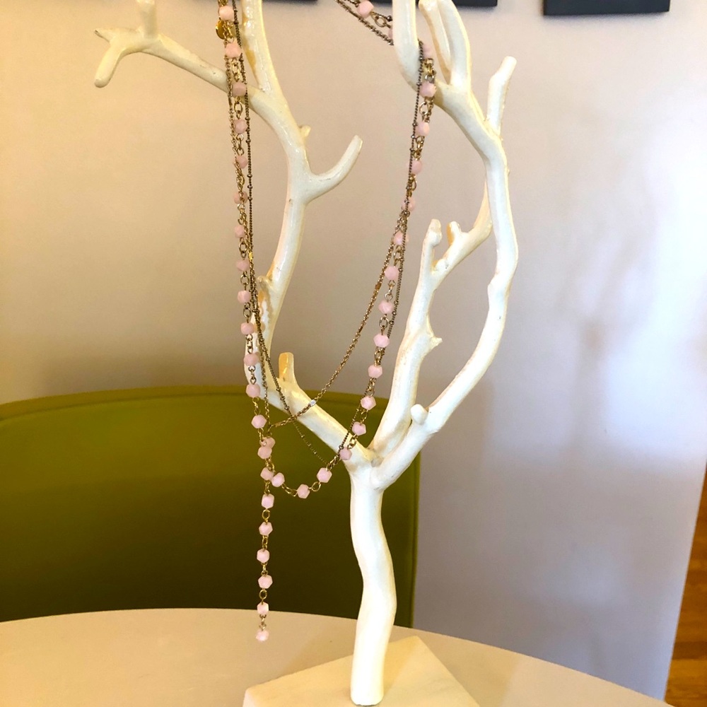 Layered beaded Y-chain necklace
